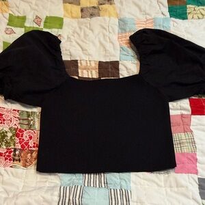 Chic Black Puff Sleeve Blouse